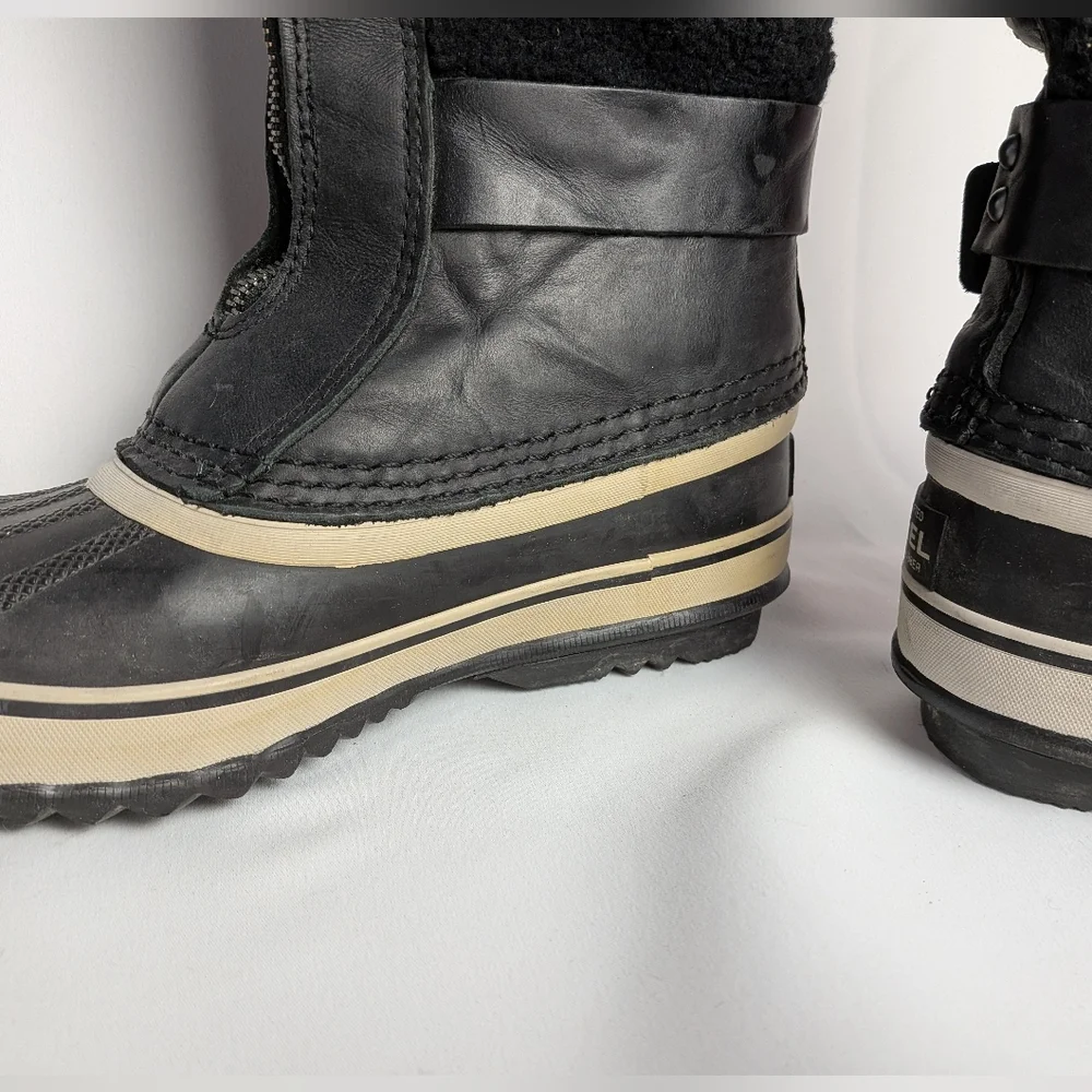 SOREL HELEN OF TUNDRA ll Winter Women Boots Size 6 Black Color Front Zipper - Picture 7 of 9
